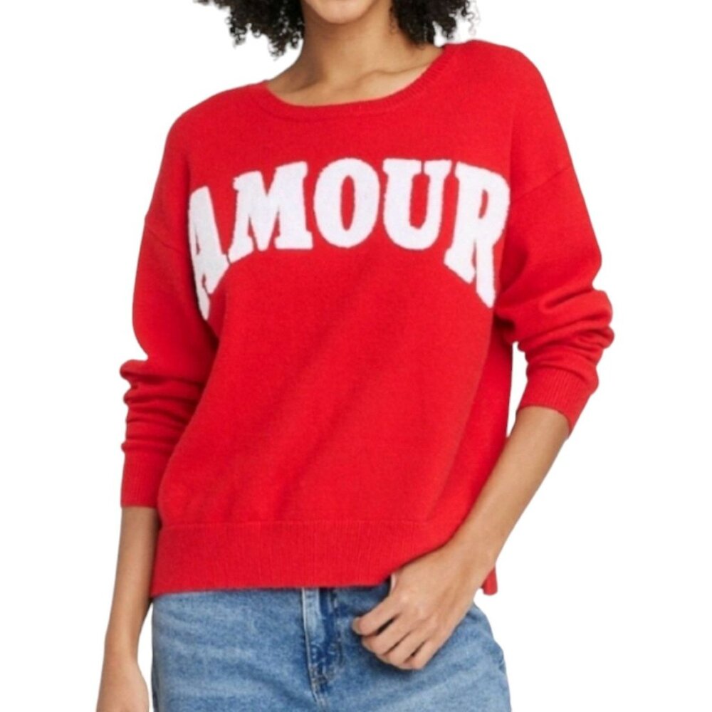 33 Degrees - Women's Red Sweater - Amour Graphic - Red - XXL